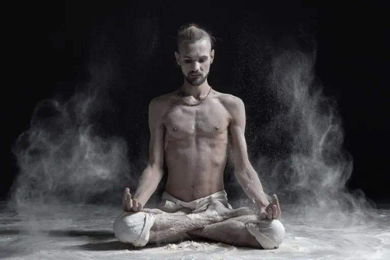 Padmasana with palms in mudra