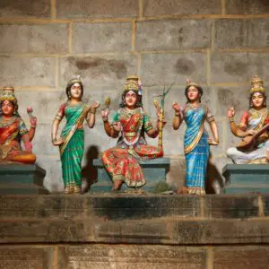 Hindu goddesses Parvati, Lashmi and Saraswati